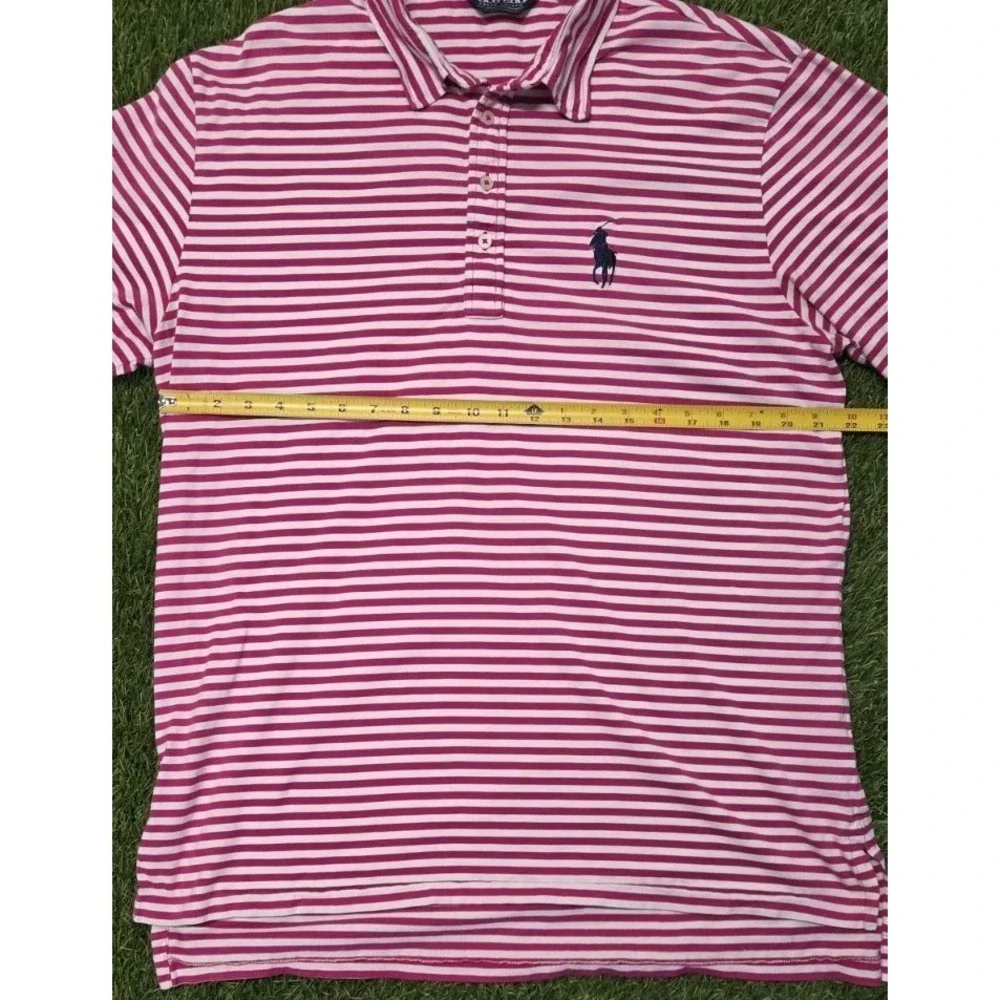 Polo Golf Ralph Lauren Vintage Lisle Polo Shirt Mens XL Pink Striped Charleston